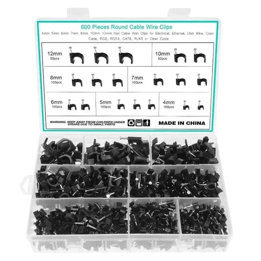 600-Pack Cable Clips for Organizing Cords, Plant Climbing & Wall Mounting - PureShop