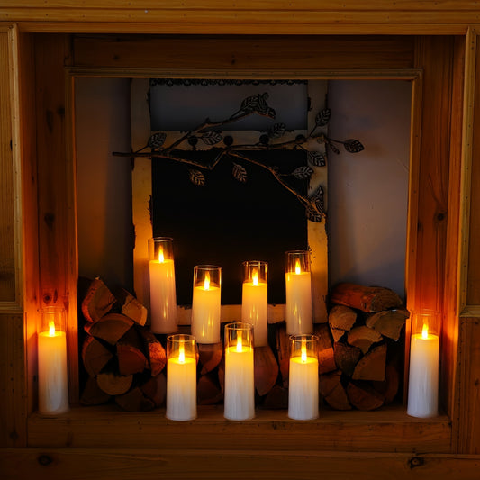9pcs Flameless Candles, Flickering LED Pillar Candles, Battery Operated Candles with Remote & Timer, Decorative, Valentine's Day, Wedding, Home Decoration, Halloween, Christmas, Best for Christmas