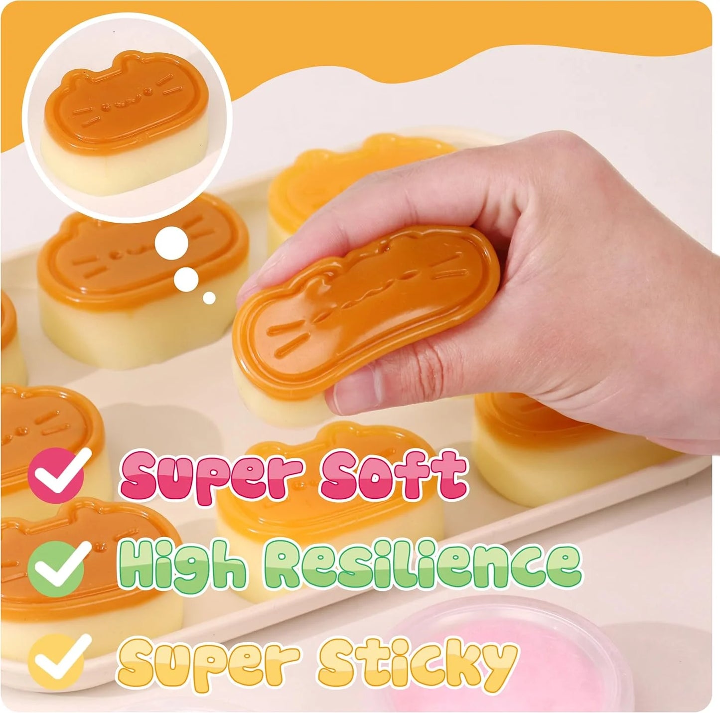 Taba Squishy Kit - 18OZ Rubber Squishy Kit with Guided, Bubble Free and Faster Fully Cures - FuFu Squishy Kit with Mold, Flockin