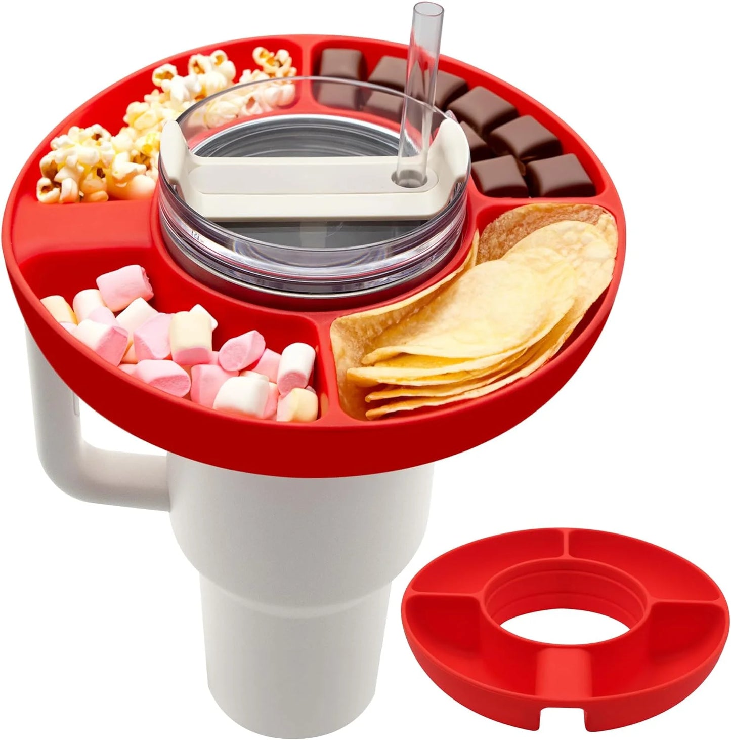 Snack Bowl for Stanley Cup Silicone Snack Tray Compatible with Stanley Cup Quencher 1.0/2.0 40oz Tumbler with Handle