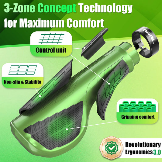 RBRL MTB Bike Grips Anti-slip Bicycle Handle Grip Comfortable Shock-Absorbing Ergonomic Soft Rubber Handlebar Grip for E Scooter