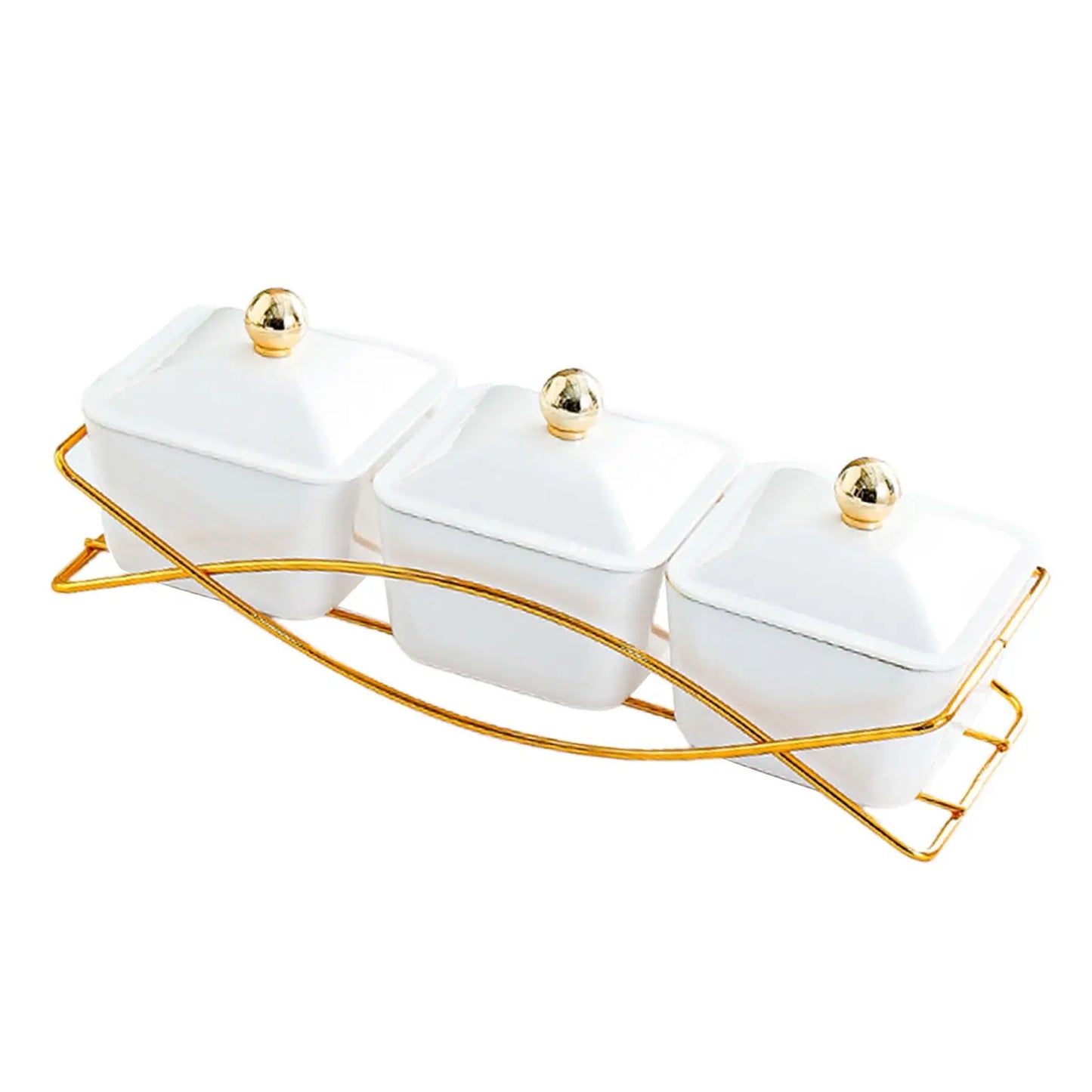 3 Snack Serving Bowls with Lid and Handle Nordic Fruit Snacks Serving Platter for Sweet Cookies Appetizer Wedding Nuts Home