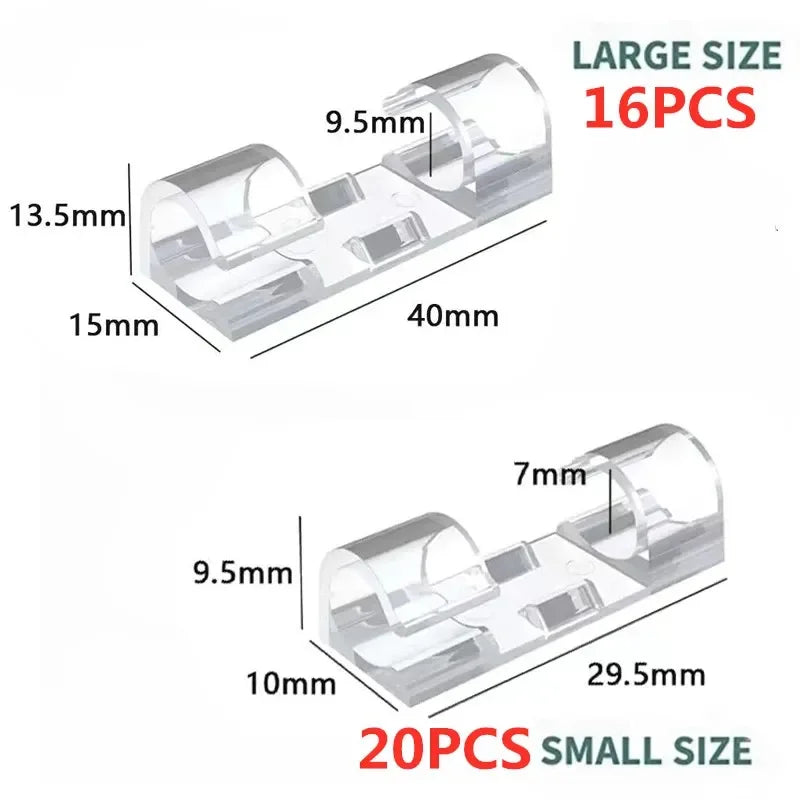 Adhesive Cable Clips Data Cable Manager Wire Management Organizer for Desk Office Car Home Wire Clip Clamp Self-Adhesive Sticker