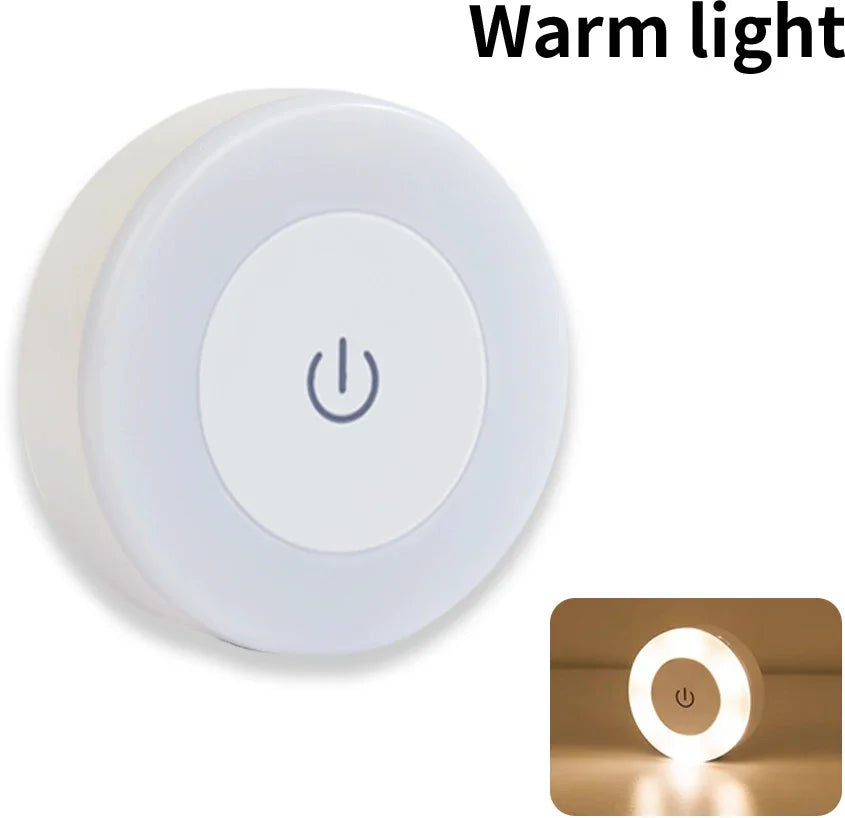 LED Night Light USB Rechargeable Night Lamp 3 Color Dimmable Wall Lamp Wireless Bedroom Kitchen Cabinet Wardrobe Staircase Lamp