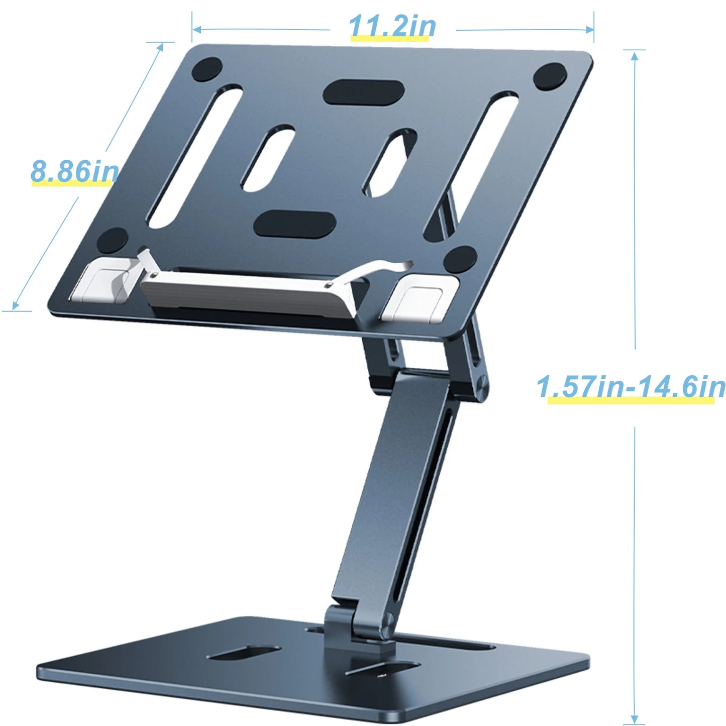 Aluminum Laptop Stand Height Angle Adjustable Reading Stand with Foldable Base Notebook Desktop iPad Stand Tablet Stand Holder