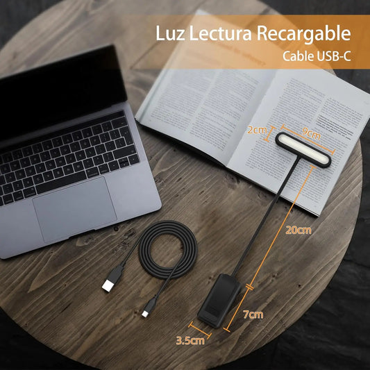 LED Book Light Reading Light Eye Caring Clip-on USB Rechargeable
