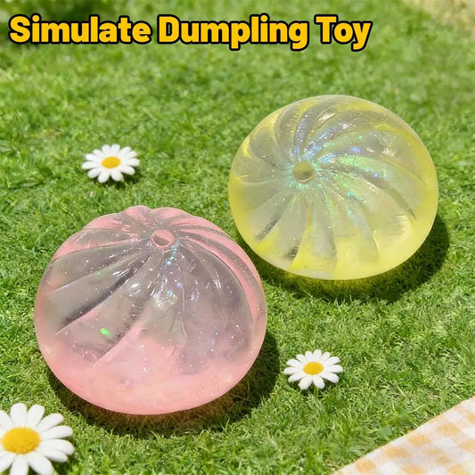 1/4PCS Squishy Stress Balls with Maltose Syrup Fun Gold Flour Buns Dumpling Shapes Antistress Fingertip Toys for Kids Gift
