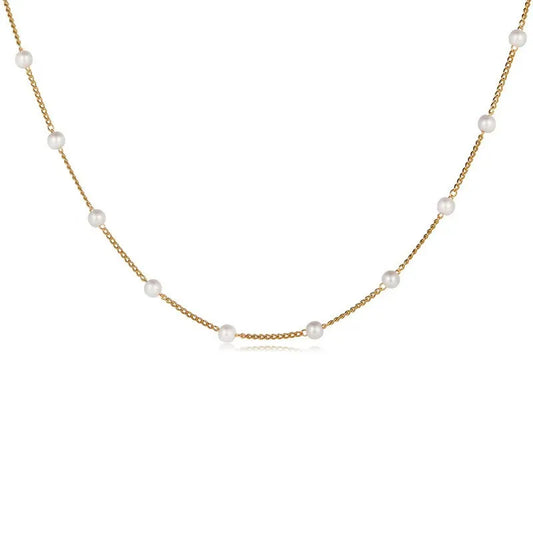 beaded pearl lace gold gothic pendant collar necklace -