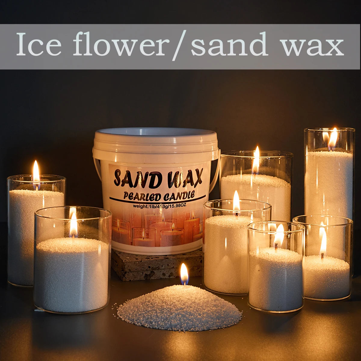 1LB Sand Wax Pearl Candle DIY Handmade Scented Candle Tools Ice Flower Wax Snowflake Wax Sand Painting Accessories Wholesale