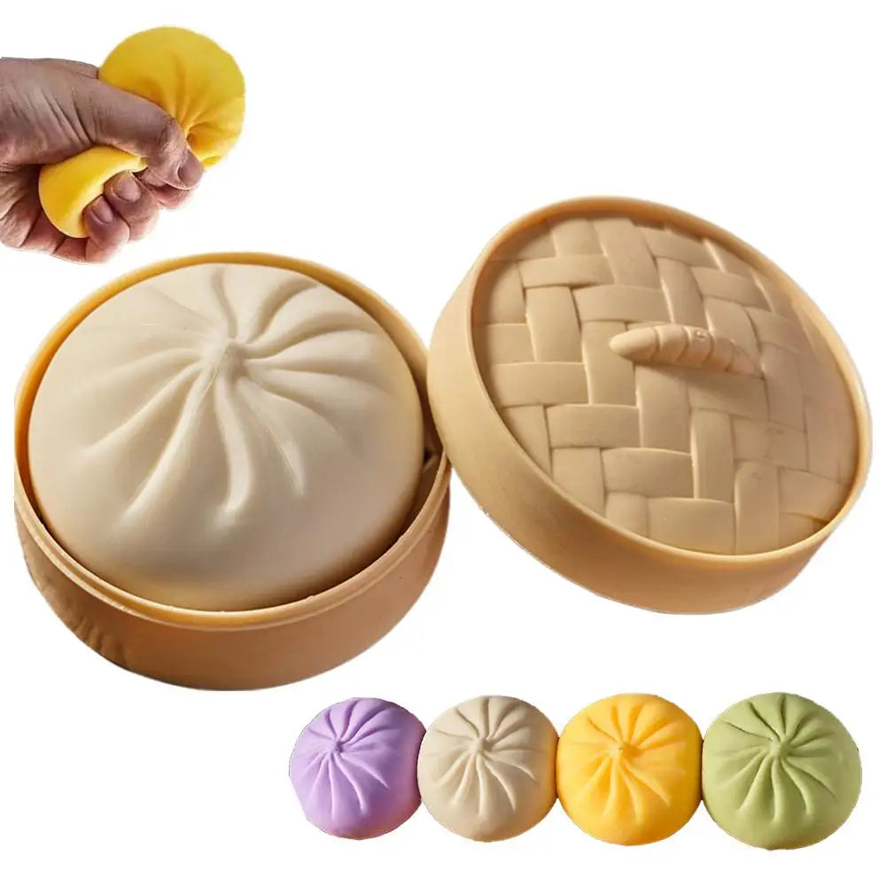 Squishy Stress Balls with Maltose Syrup Fun Gold Flour Buns Dumpling Shapes Antistress Fingertip Toys for Kids Gift