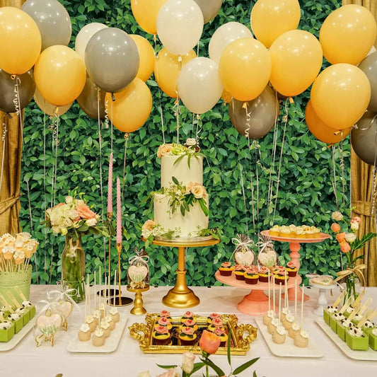 1.5 * 2.1M Green Leaf Theme Party Decoration Family Photo Cloth Background Wall Large Thickened (Free Ribbon)