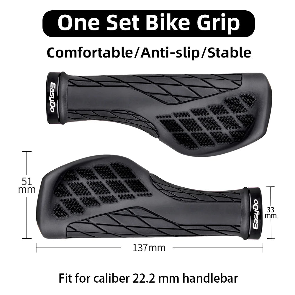 RBRL MTB Bike Grips Anti-slip Bicycle Handle Grip Comfortable Shock-Absorbing Ergonomic Soft Rubber Handlebar Grip for E Scooter