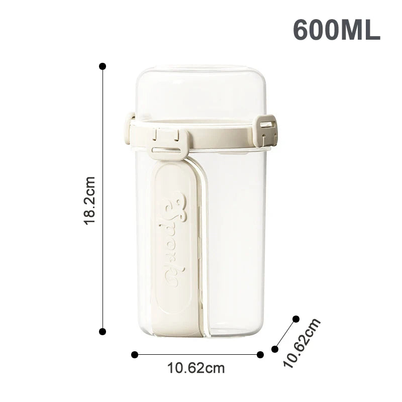 ❤Salad Cup Portable Light Meal Cup, Vegetable Snack Fresh-Keeping Double-Layer Cup With Fork And Spoon Yogurt Cup