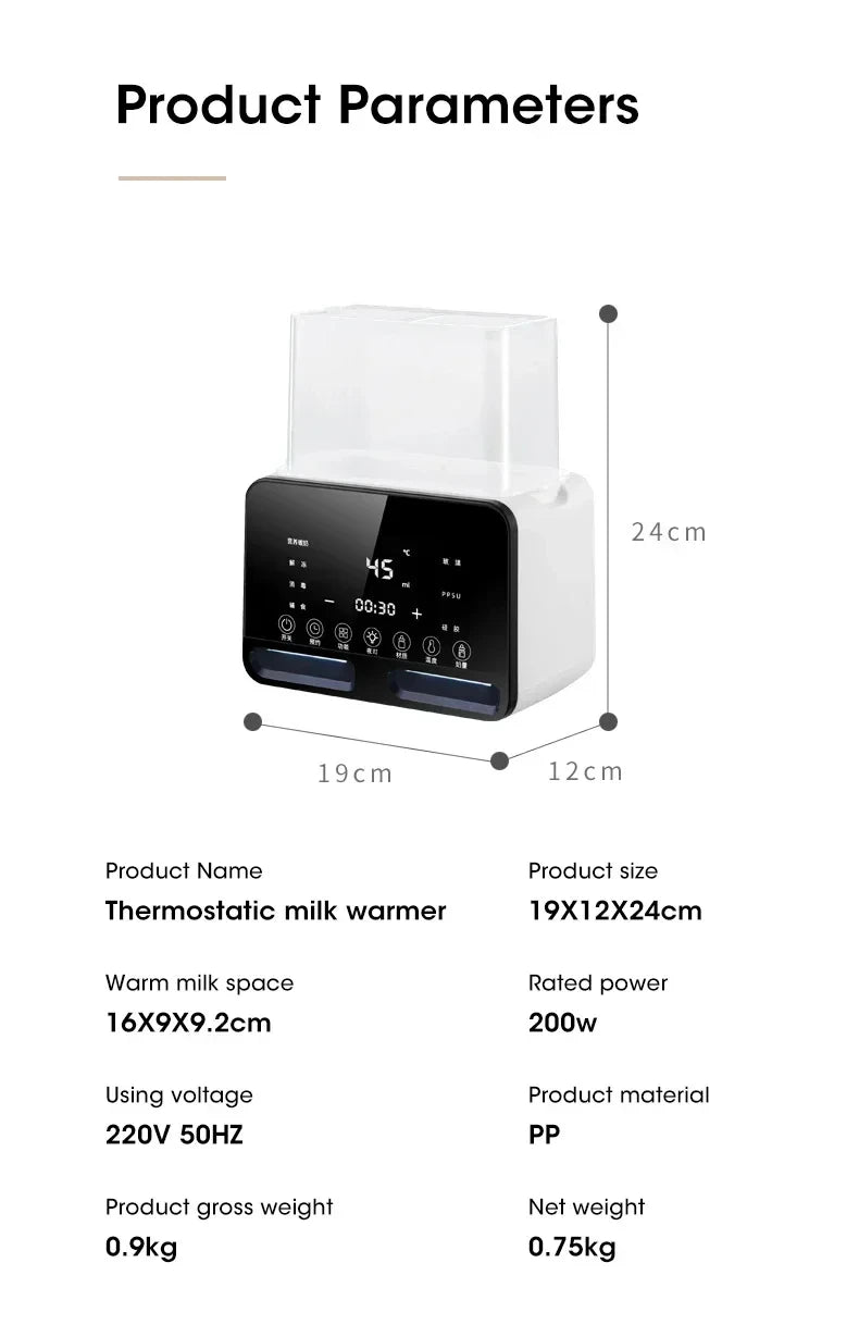 Baby Bottle Warmer for Newborn with Accurate Temperature Control Timer Fast Multifunctional for Baby Milk Food Accessories