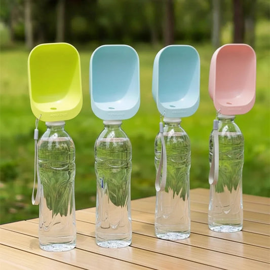 Portable Dog Water Bottle with Attached Bowl:Travel Waterer for On-the-Go Hydration During Walks & Outdoor Adventures