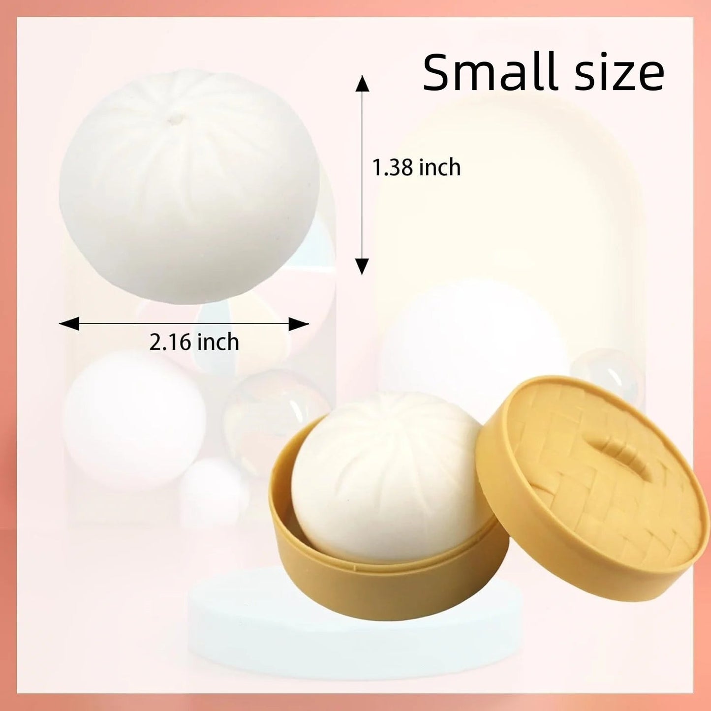 Colorful Dumpling Squishes Stress Balls Fidget Sensory Toys Simulation Food Squishies Bun with Steamer Squeeze Dough Ball Gifts - PureShop