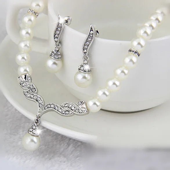 Gold Necklace Set with Matching Earrings - PureShop