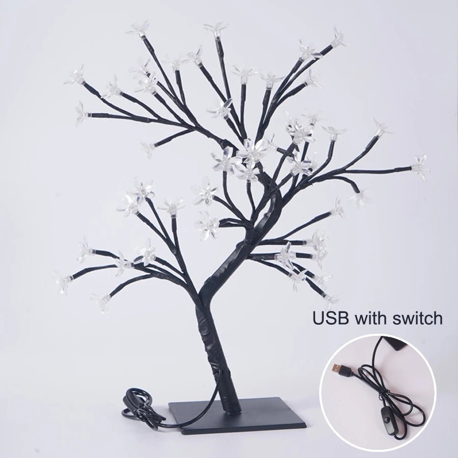 LED indoor room decoration tree light bedroom home lighting simulation cherry blossom tree light - PureShop
