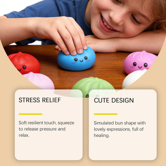 Squishy Dumpling Stress Relief Toy Anti-Anxiety Reduce Pressure Reusable Colorful Realistic Toys Cute Dumpling Soft Fidget Toy - PureShop