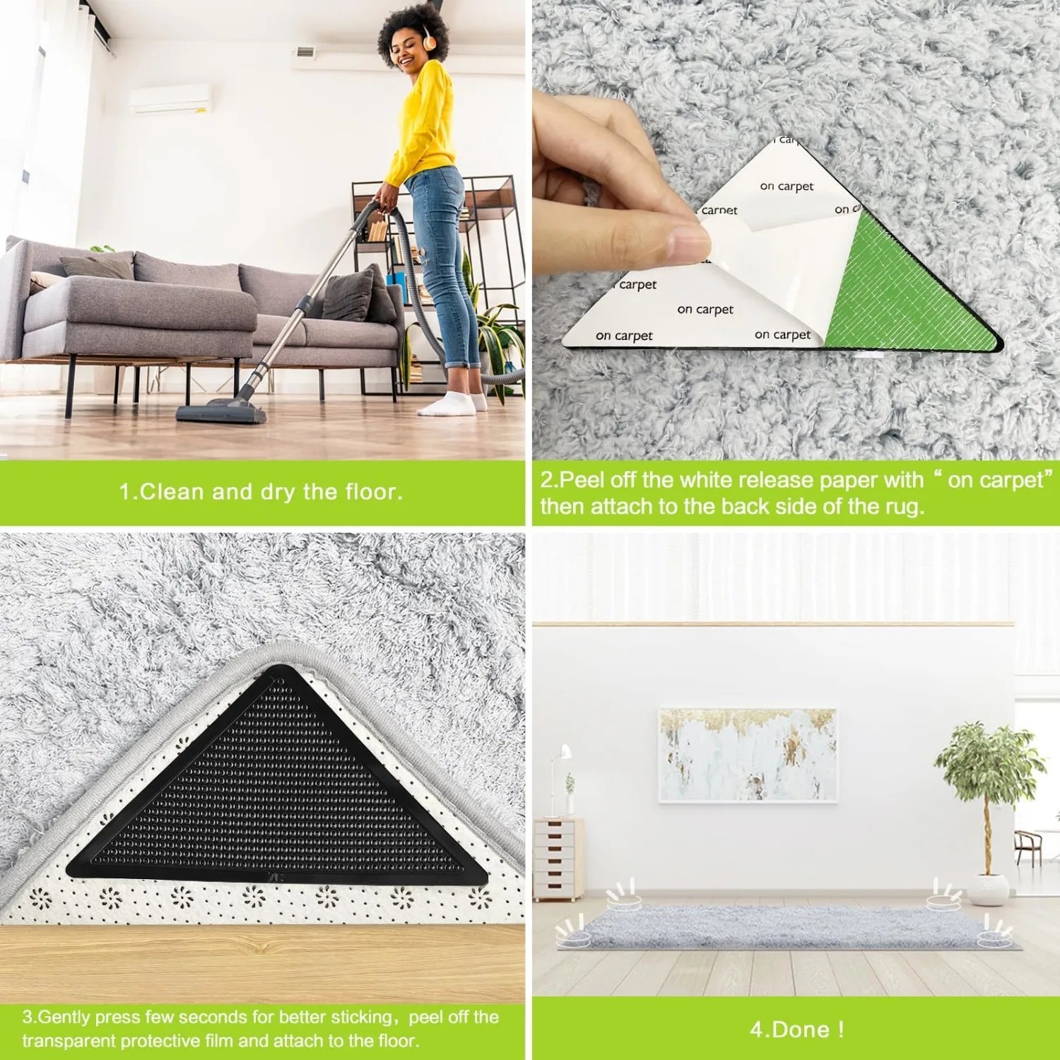 Non-Slip Rug Grippers for Tile Floors & Carpets - PureShop
