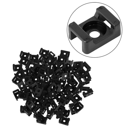 100/500pcs Cable Tie Mount Clips Saddle Type Wire Holder Bases Computer TV Cord Fixing Clamps - PureShop