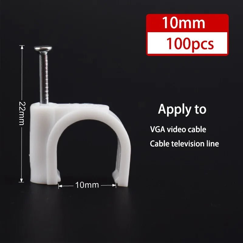 Cable Clips Set - Wire Tacks Nails Coax Clamps for Cords - PureShop