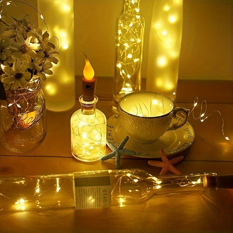 10-Pack LED Flameless Cork Bottle String Lights - PureShop