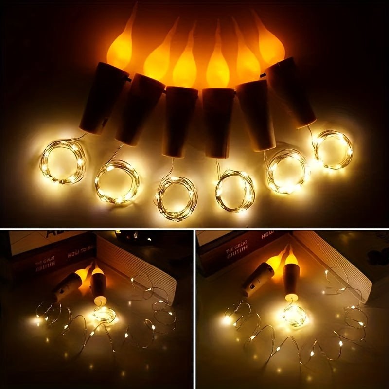 10-Pack LED Flameless Cork Bottle String Lights - PureShop
