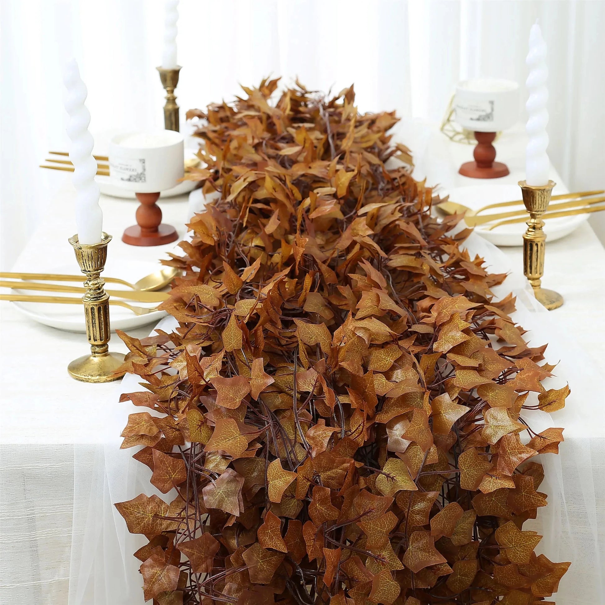 Artificial Maple Leaf Garland for Fall Room Decor, Thanksgiving Accents - PureShop