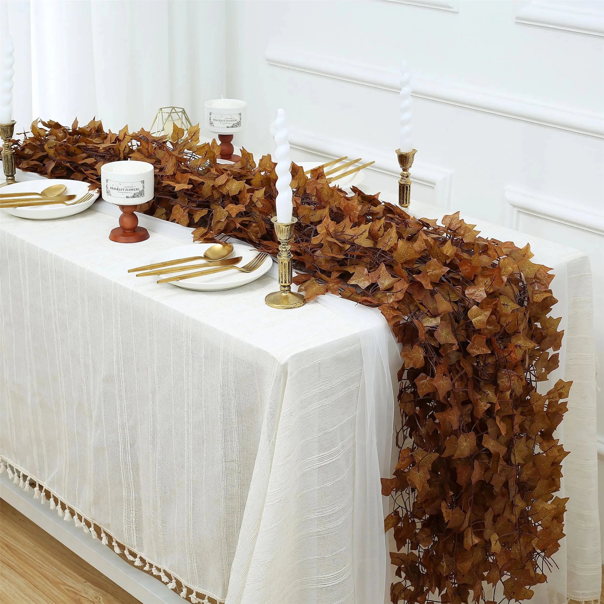 Artificial Maple Leaf Garland for Fall Room Decor, Thanksgiving Accents - PureShop