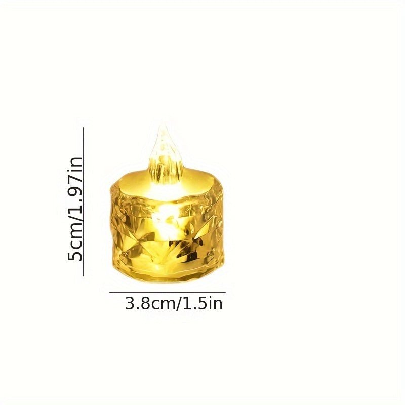 12pcs LED Rose Pattern Halo Projection Candle Lights Set - PureShop