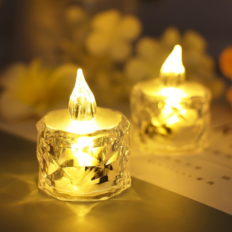 12pcs LED Rose Pattern Halo Projection Candle Lights Set - PureShop
