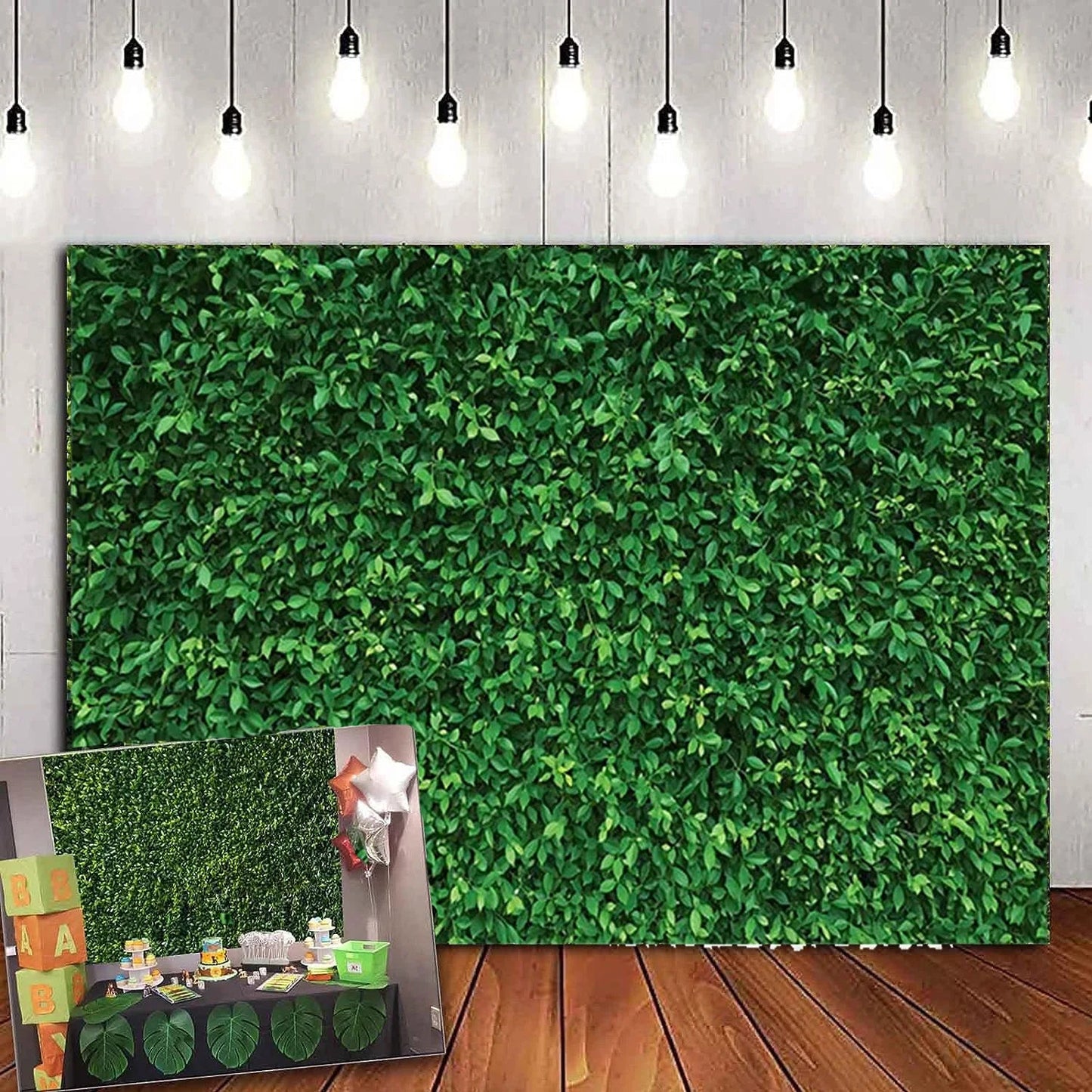 Green Leaf Theme Party Decoration Family Photo Cloth Background - PureShop