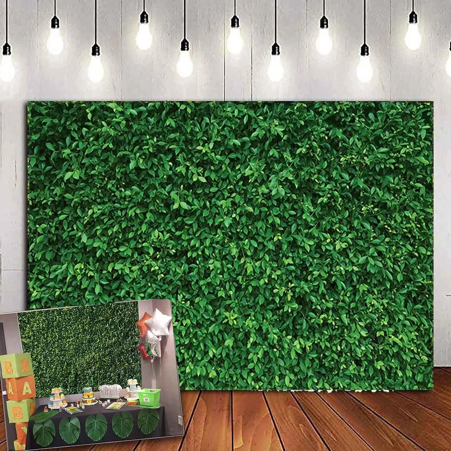 Green Leaf Theme Party Decoration Family Photo Cloth Background - PureShop