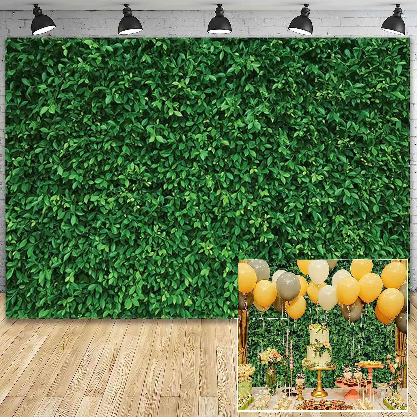 Green Leaf Theme Party Decoration Family Photo Cloth Background - PureShop