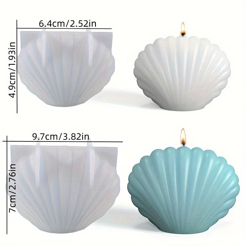 1pc 3D Shell Silicone Scented Candle Mold for DIY Aromatherapy Wax and Clay Crafts - PureShop