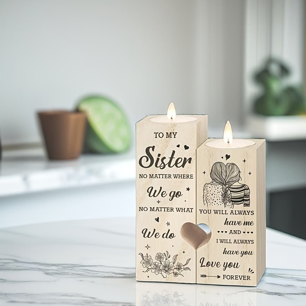 Heart Shaped Candle Holder Gift Set for Sister - PureShop