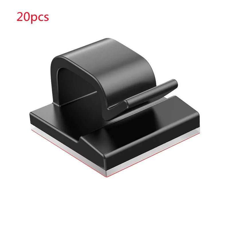 Self Adhesive Cable Clips Cord Management Black Wire Holder Organizer Car Accessories - PureShop