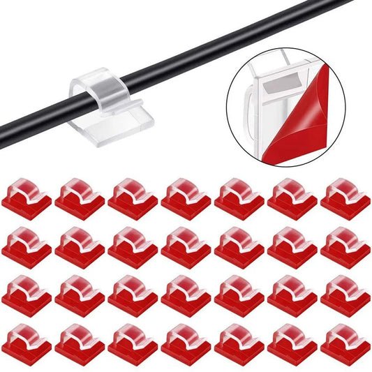 Self Adhesive Cable Clips Cord Management Black Wire Holder Organizer Car Accessories - PureShop