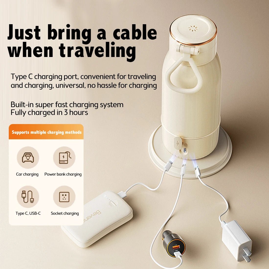 2025 New Upgrade Wireless Boiling Water Fast Heating Baby Bottle Warmer Travel Baby Milk Bottle Warmer Portable Milk Warmer - PureShop