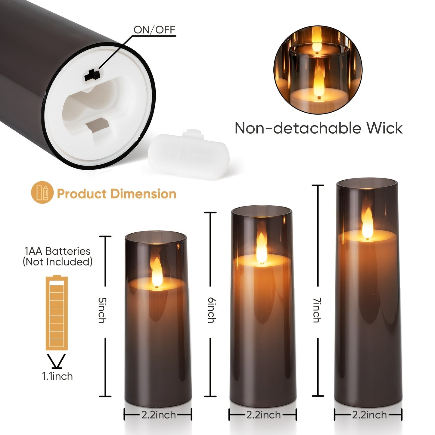 9pcs Flameless Candles, Flickering LED Pillar Candles, Battery Operated Candles with Remote & Timer, Decorative, Valentine's Day, Wedding, Home Decoration, Halloween, Christmas, Best for Christmas