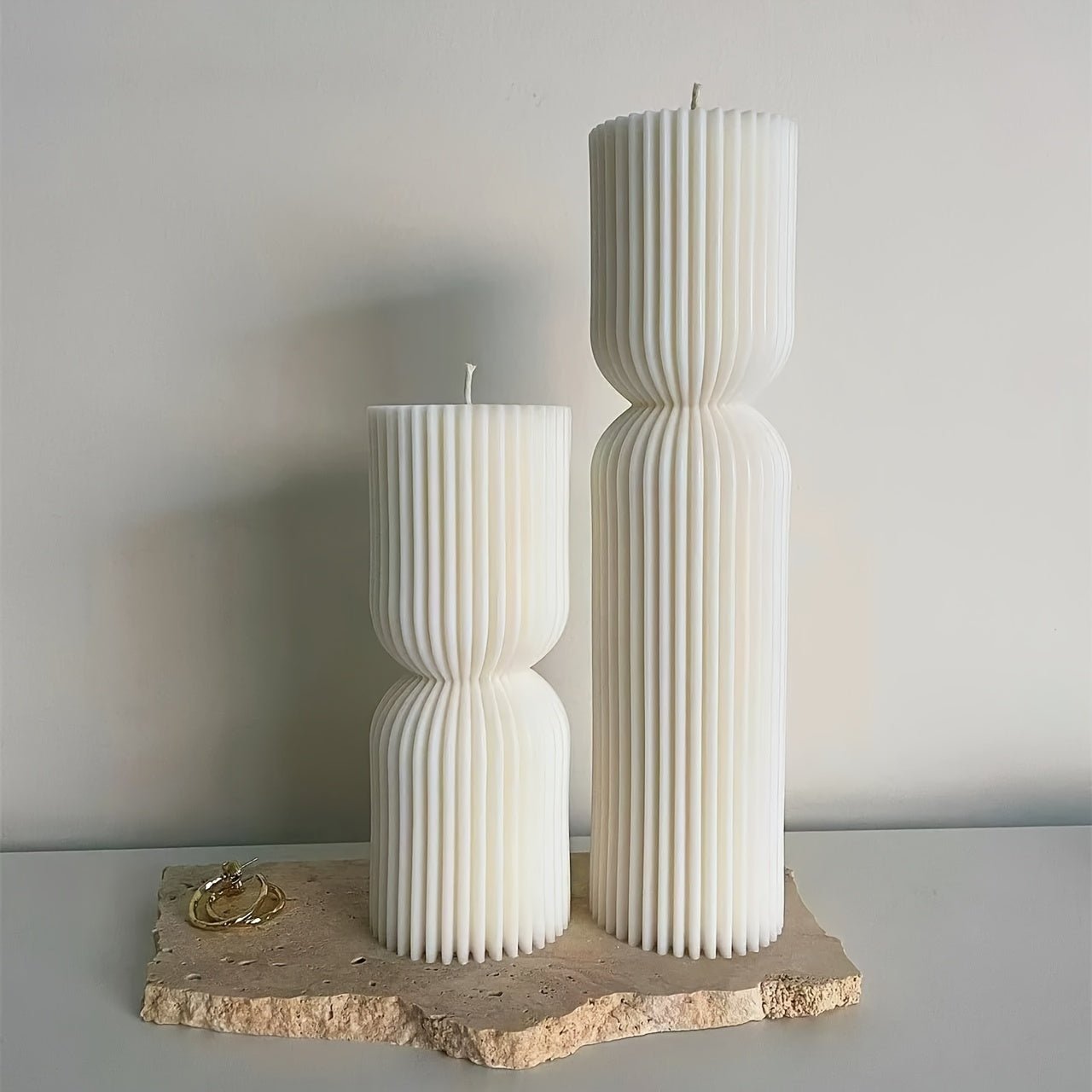 2pcs Premium Silicone Mold for Geometric Stripe Cylindrical and Tall Pillar Candles - PureShop