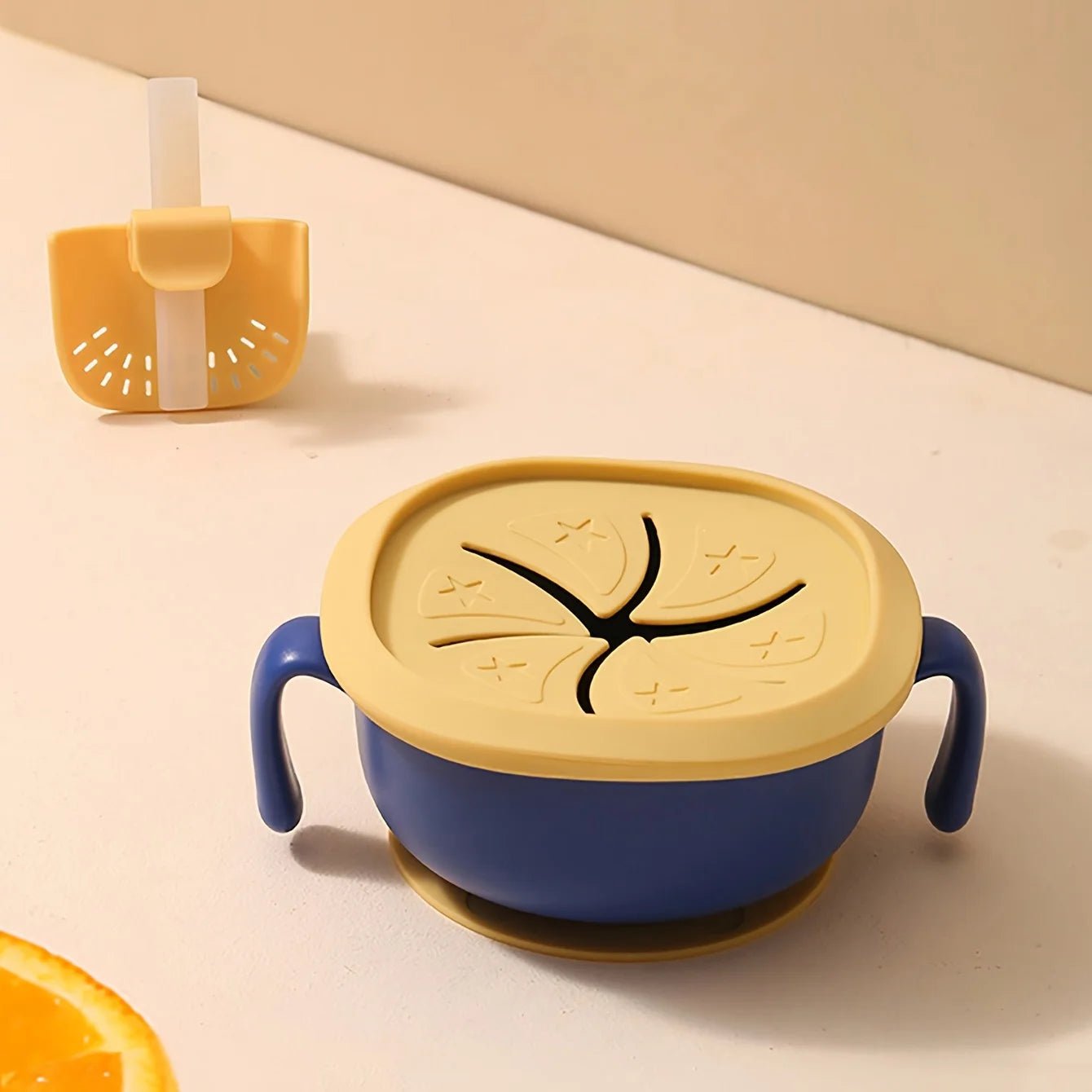 3-in-1 Portable Baby Snack Bowl with Silicone Straw, Cover - PureShop