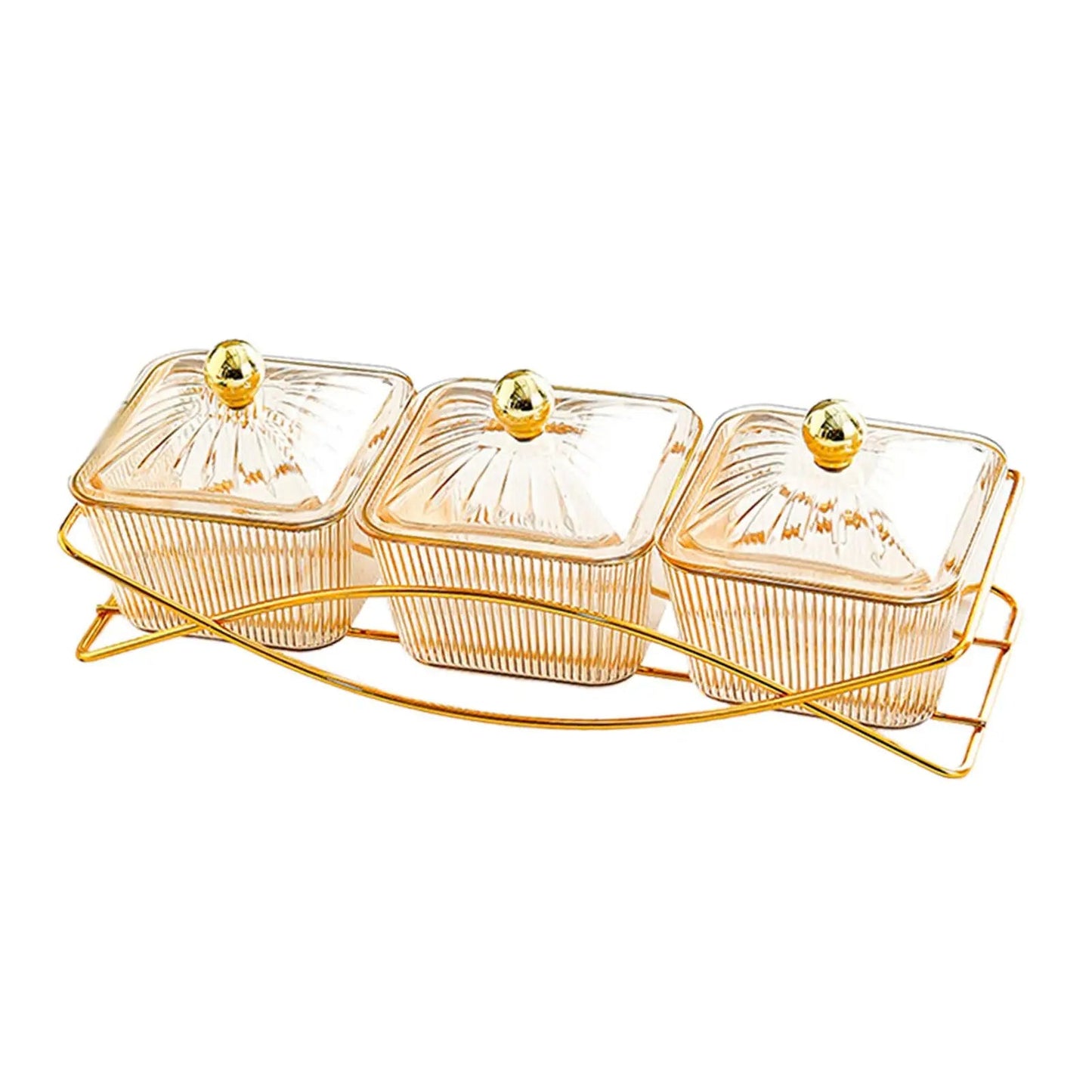 3 Snack Serving Bowls with Lid and Handle Nordic Fruit Snacks Serving Platter for Sweet Cookies Appetizer Wedding Nuts Home - PureShop