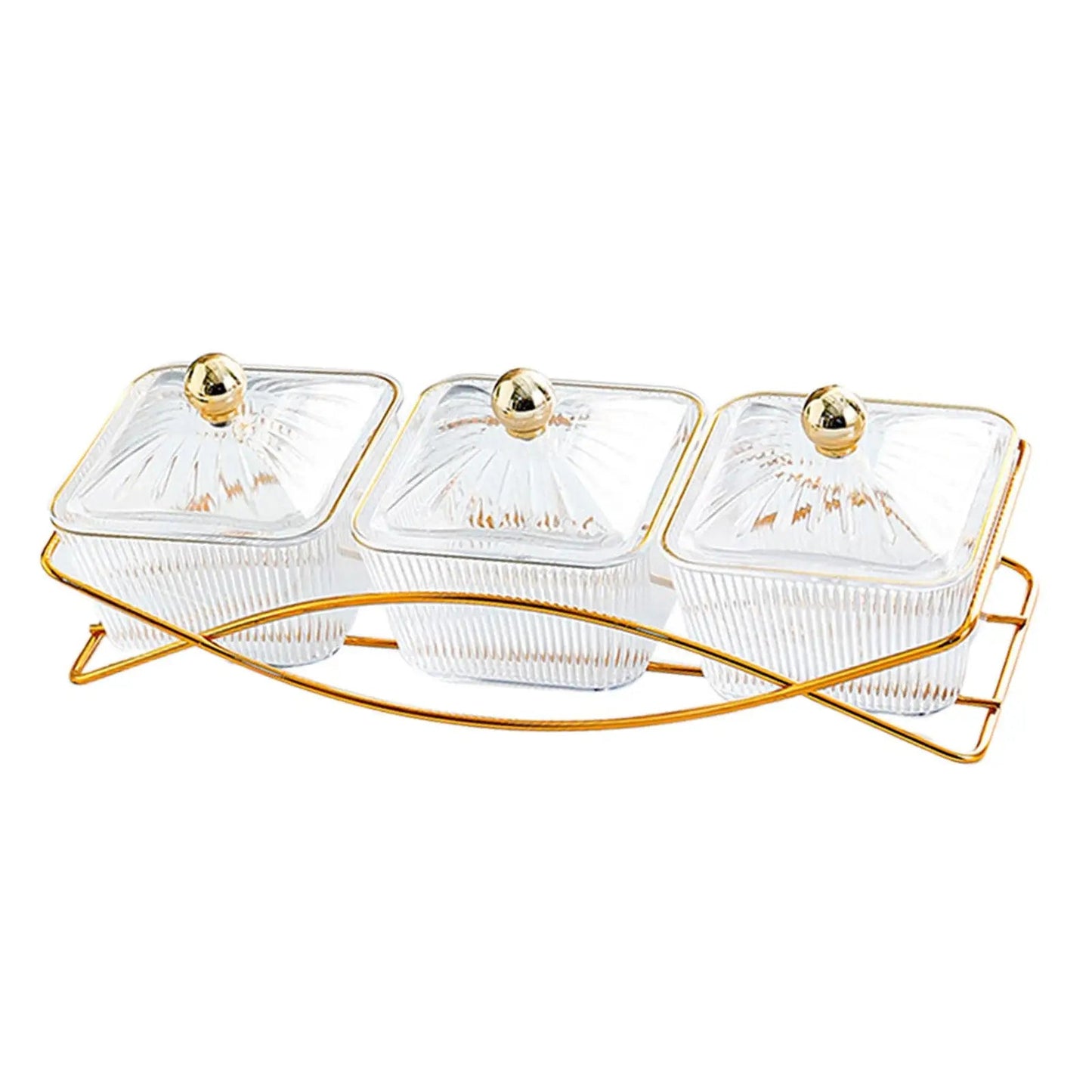 3 Snack Serving Bowls with Lid and Handle Nordic Fruit Snacks Serving Platter for Sweet Cookies Appetizer Wedding Nuts Home - PureShop