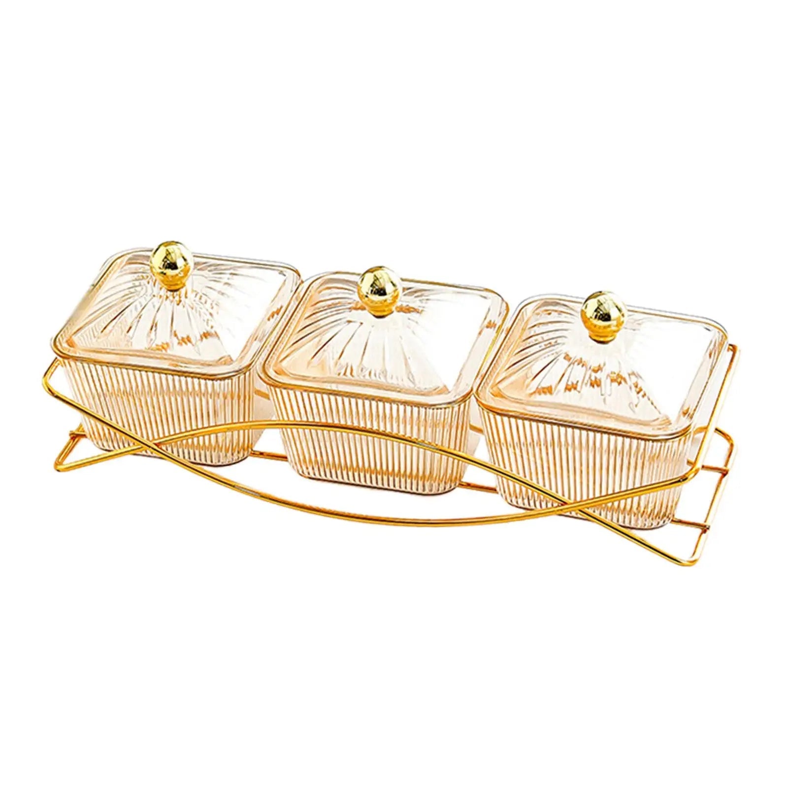 3 Snack Serving Bowls with Lid and Handle Nordic Fruit Snacks Serving Platter for Sweet Cookies Appetizer Wedding Nuts Home - PureShop