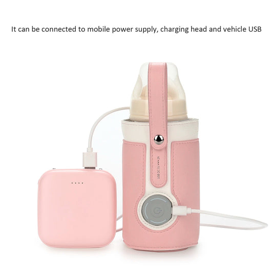 3 Temperature Adjustable Portable Baby Bottle Warmer, Portable Car Travel Bottle Warmer USB Milk Heat Keeper Baby Bottle Warmer - PureShop