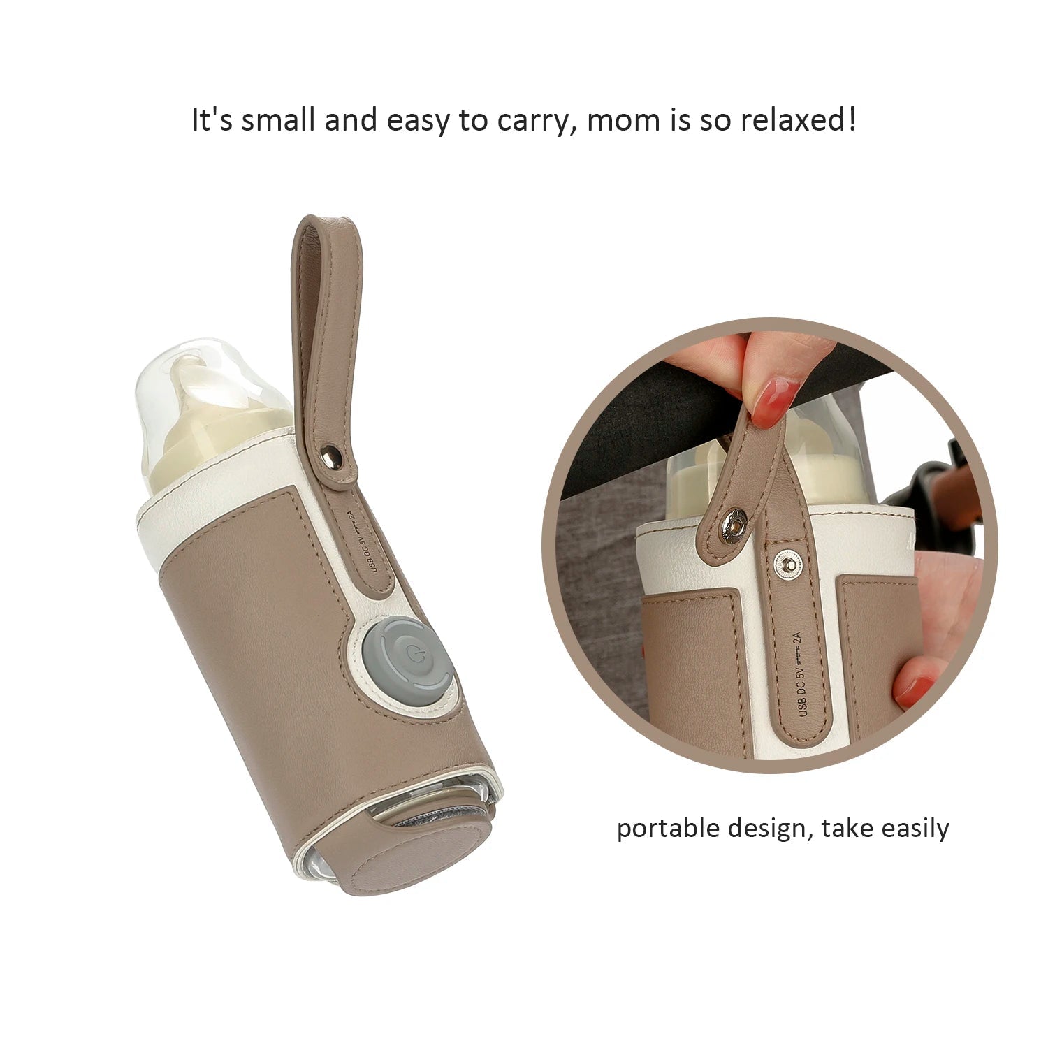 3 Temperature Adjustable Portable Baby Bottle Warmer, Portable Car Travel Bottle Warmer USB Milk Heat Keeper Baby Bottle Warmer - PureShop