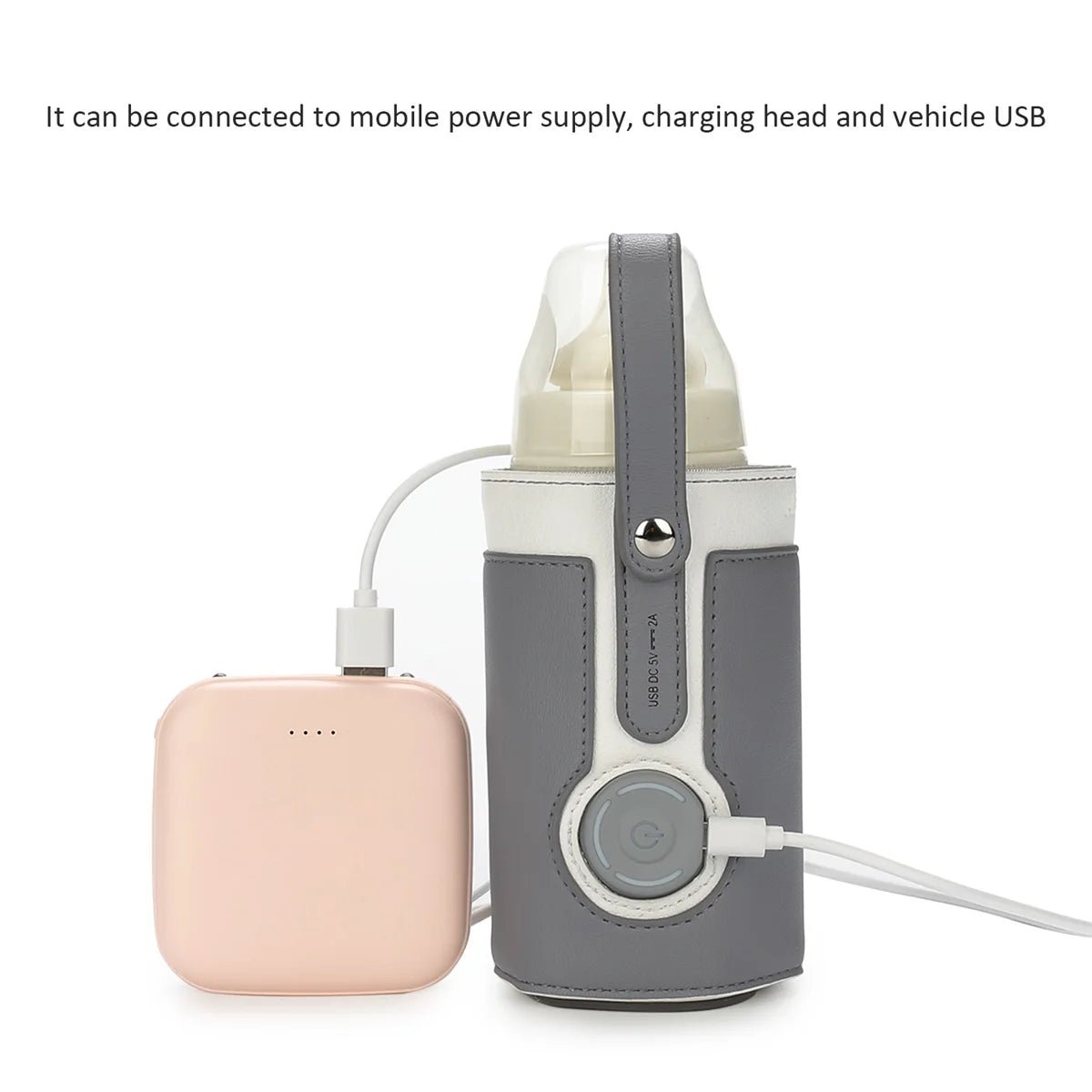 3 Temperature Adjustable Portable Baby Bottle Warmer, Portable Car Travel Bottle Warmer USB Milk Heat Keeper Baby Bottle Warmer - PureShop