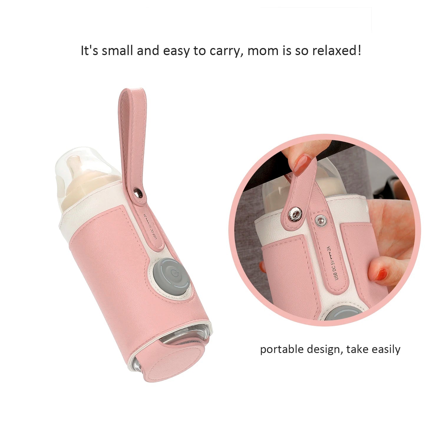 3 Temperature Adjustable Portable Baby Bottle Warmer, Portable Car Travel Bottle Warmer USB Milk Heat Keeper Baby Bottle Warmer - PureShop